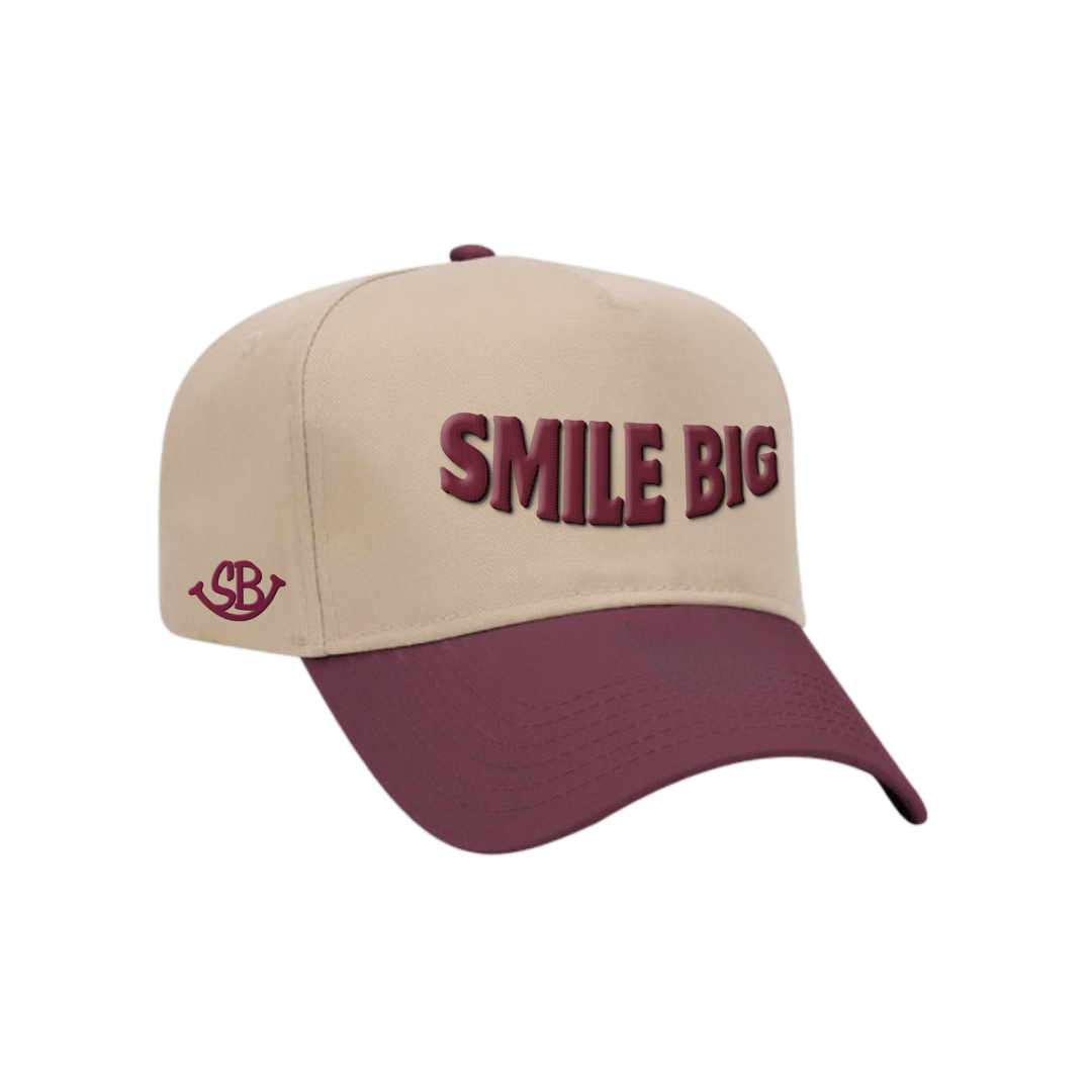 Maroon & Beige Statement Hat