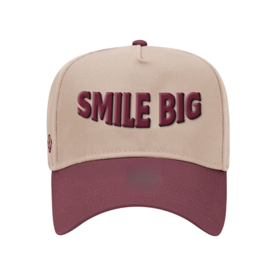 Maroon & Beige Statement Hat