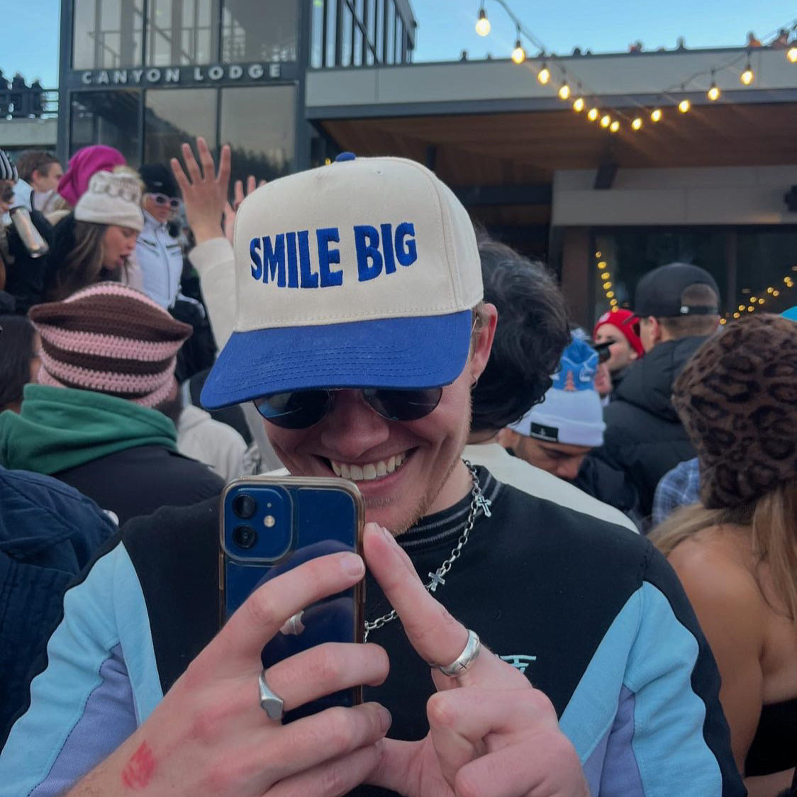 Navy & Cream Statement Hat