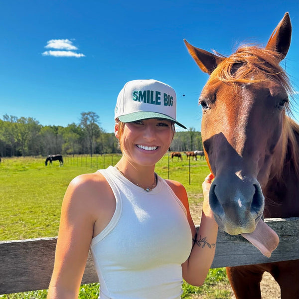 Green & Cream Statement Hat